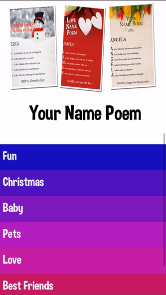 Name Poem Maker - Name Meaning Screenshot 4 - AppWisp.com Name Poem Maker - Name Meaning Screenshot 4 - AppWisp.com