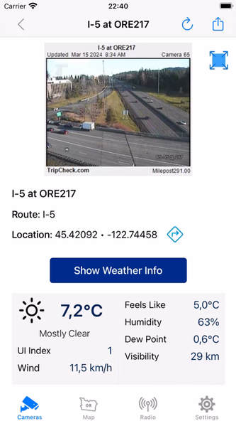 Oregon Road and Traffic Cams Screenshot 2 - AppWisp.com Oregon Road and Traffic Cams Screenshot 2 - AppWisp.com