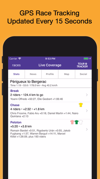 Tour Tracker Grand Tours Screenshot 1 - AppWisp.com Tour Tracker Grand Tours Screenshot 1 - AppWisp.com