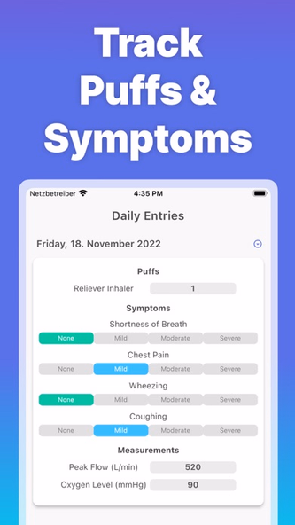 Asthma Tracker゜ Screenshot 1 - AppWisp.com Asthma Tracker゜ Screenshot 1 - AppWisp.com