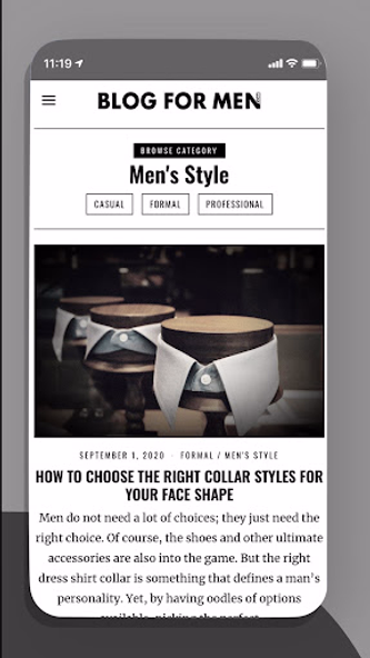 Blog for Men Screenshot 2 - AppWisp.com