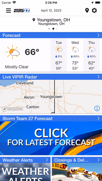 WKBN 27 Weather - Youngstown Screenshot 1 - AppWisp.com WKBN 27 Weather - Youngstown Screenshot 1 - AppWisp.com