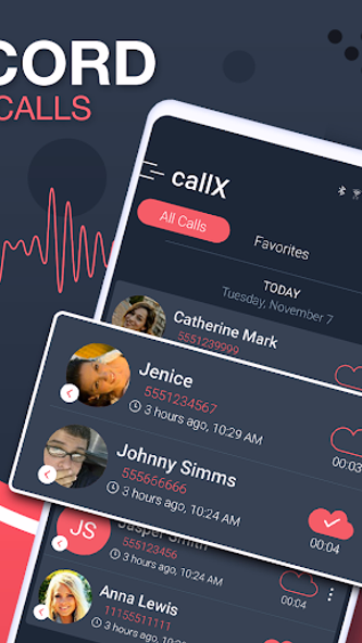 Call Recorder - callX Screenshot 1 - AppWisp.com Call Recorder - callX Screenshot 1 - AppWisp.com