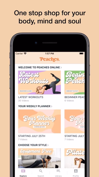 Peaches Pilates Online Screenshot 2 - AppWisp.com Peaches Pilates Online Screenshot 2 - AppWisp.com