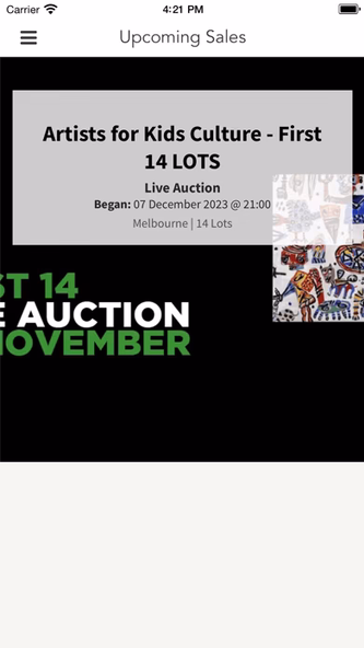 Artists for Kids Auction Screenshot 1 - AppWisp.com Artists for Kids Auction Screenshot 1 - AppWisp.com
