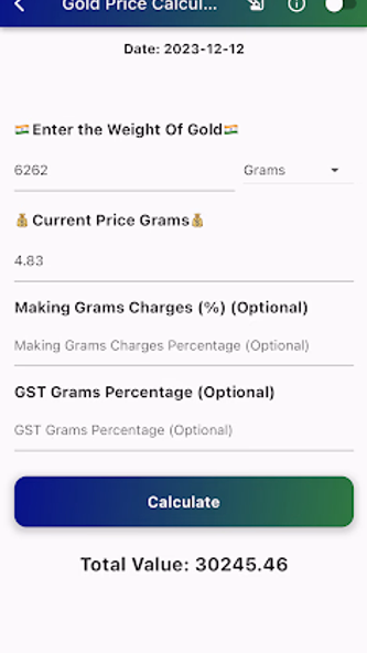 Indian Gold Price Calculator Screenshot 1 - AppWisp.com Indian Gold Price Calculator Screenshot 1 - AppWisp.com