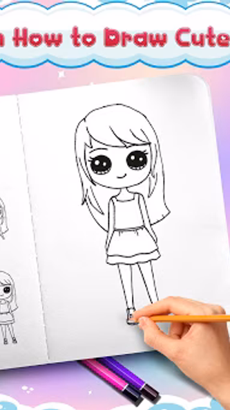 Learn to Draw Cute Girls Screenshot 2 - AppWisp.com Learn to Draw Cute Girls Screenshot 2 - AppWisp.com