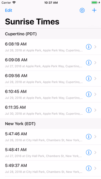Sunrise Times Screenshot 1 - AppWisp.com Sunrise Times Screenshot 1 - AppWisp.com
