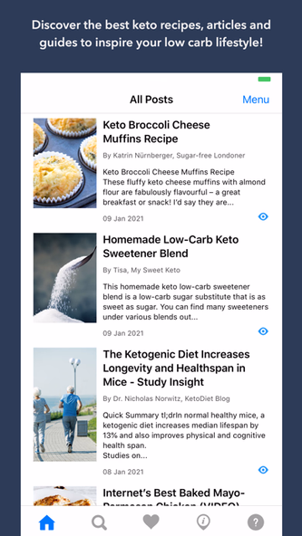Keto App: Recipes Guides News Screenshot 1 - AppWisp.com Keto App: Recipes Guides News Screenshot 1 - AppWisp.com