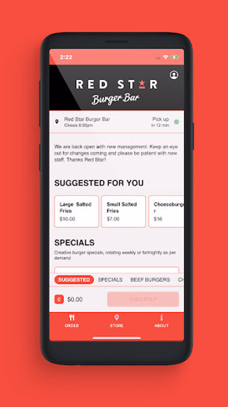 Red Star Burger Bar Screenshot 1 - AppWisp.com Red Star Burger Bar Screenshot 1 - AppWisp.com
