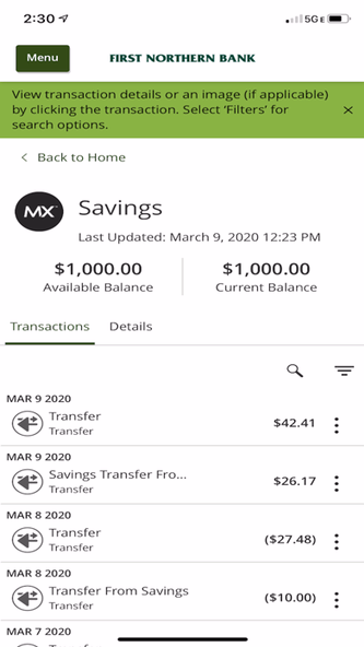 First Northern Mobile Banking Screenshot 4 - AppWisp.com First Northern Mobile Banking Screenshot 4 - AppWisp.com