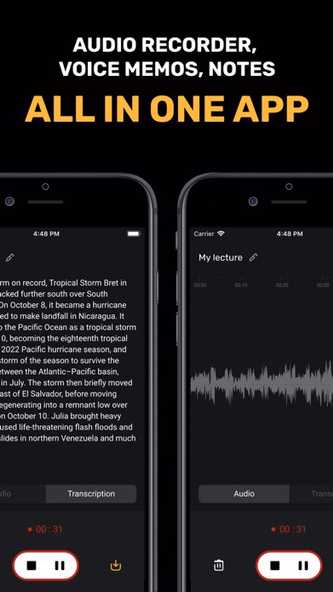 Audio Recorder: Voice Memos Screenshot 2 - AppWisp.com Audio Recorder: Voice Memos Screenshot 2 - AppWisp.com