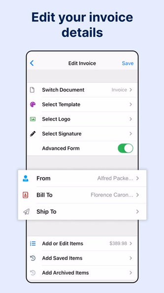 Invoice Maker by Invoice Home Screenshot 3 - AppWisp.com Invoice Maker by Invoice Home Screenshot 3 - AppWisp.com