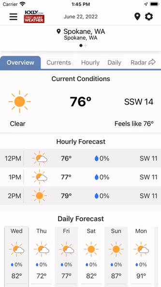 KXLY Weather Screenshot 3 - AppWisp.com KXLY Weather Screenshot 3 - AppWisp.com