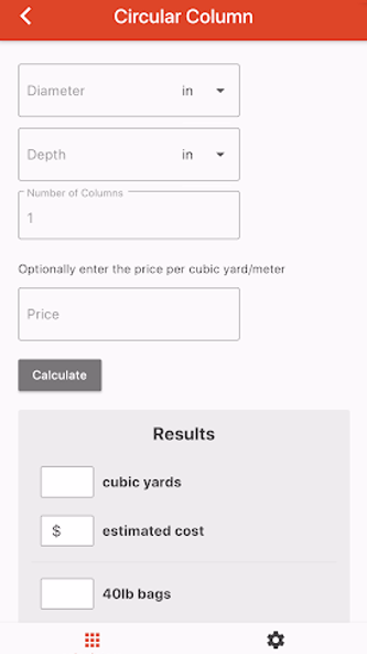 Concrete Calculator Screenshot 3 - AppWisp.com Concrete Calculator Screenshot 3 - AppWisp.com