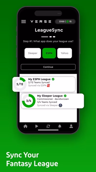 Verse Fantasy Sports Screenshot 1 - AppWisp.com Verse Fantasy Sports Screenshot 1 - AppWisp.com