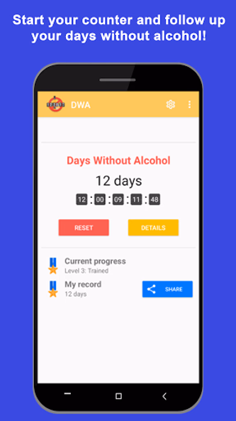 DWA: Sobriety counter Screenshot 1 - AppWisp.com DWA: Sobriety counter Screenshot 1 - AppWisp.com