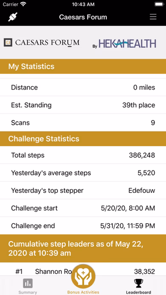 Caesars Wellness Challenge Screenshot 3 - AppWisp.com Caesars Wellness Challenge Screenshot 3 - AppWisp.com