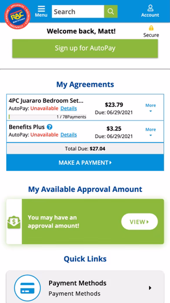Rent-A-Center Screenshot 2 - AppWisp.com Rent-A-Center Screenshot 2 - AppWisp.com