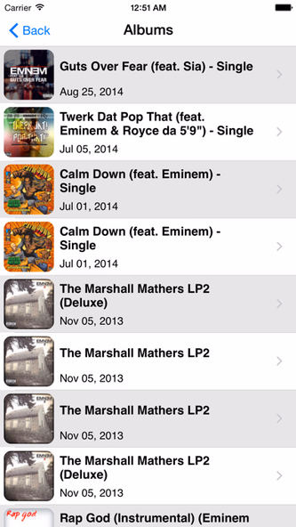 Eminem : Artist version Screenshot 4 - AppWisp.com Eminem : Artist version Screenshot 4 - AppWisp.com