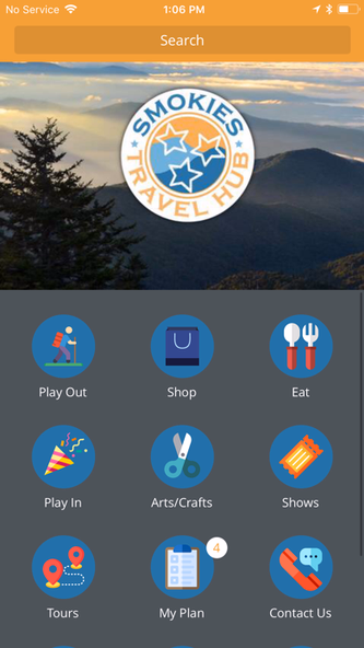 Smokies Travel Hub Screenshot 1 - AppWisp.com Smokies Travel Hub Screenshot 1 - AppWisp.com