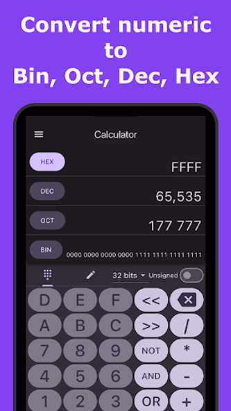 Dev Calc -Developer Calculator Screenshot 2 - AppWisp.com Dev Calc -Developer Calculator Screenshot 2 - AppWisp.com