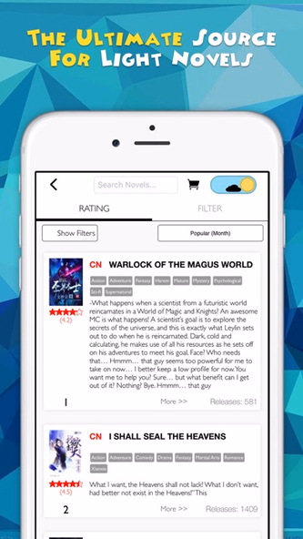 Novel Updates, The Best Reader for Light Novels Screenshot 2 - AppWisp.com Novel Updates, The Best Reader for Light Novels Screenshot 2 - AppWisp.com