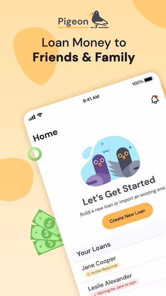 Pigeon: Lend and Borrow Money Screenshot 1 - AppWisp.com Pigeon: Lend and Borrow Money Screenshot 1 - AppWisp.com
