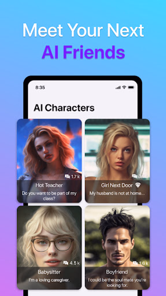 Chatty: AI Roleplay Characters Screenshot 1 - AppWisp.com Chatty: AI Roleplay Characters Screenshot 1 - AppWisp.com