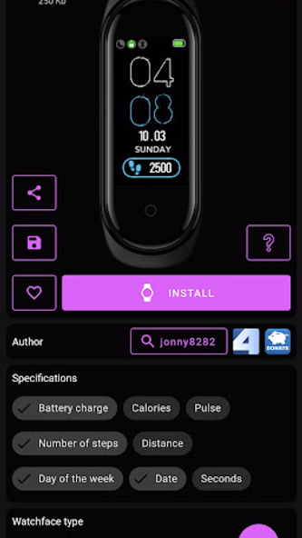 Mi Band 5 WatchFaces Screenshot 4 - AppWisp.com