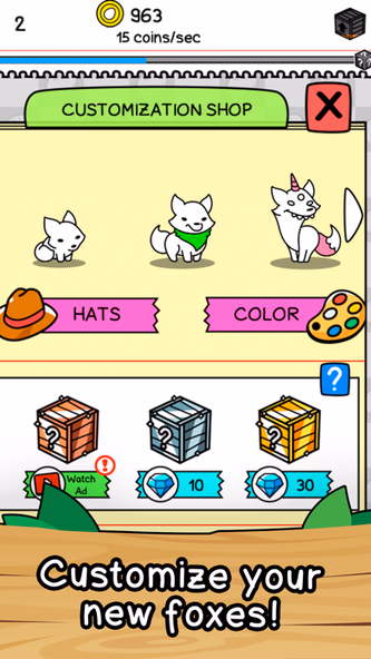 Fox Evolution - Clicker Game Screenshot 4 - AppWisp.com Fox Evolution - Clicker Game Screenshot 4 - AppWisp.com