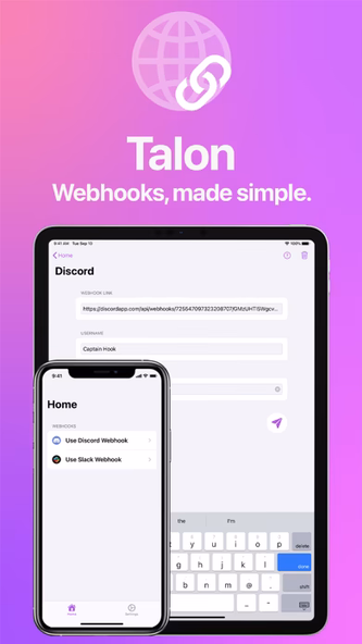 Talon – Webhooks & Links Screenshot 1 - AppWisp.com Talon – Webhooks & Links Screenshot 1 - AppWisp.com