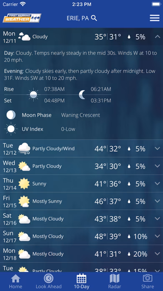 Erie Weather Screenshot 3 - AppWisp.com Erie Weather Screenshot 3 - AppWisp.com