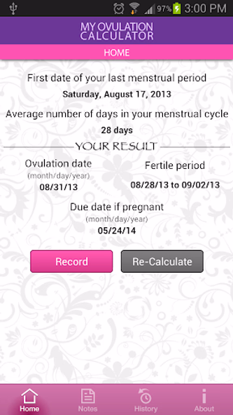 My Ovulation Calculator Screenshot 2 - AppWisp.com