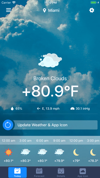 Weather on Icon Screenshot 1 - AppWisp.com Weather on Icon Screenshot 1 - AppWisp.com