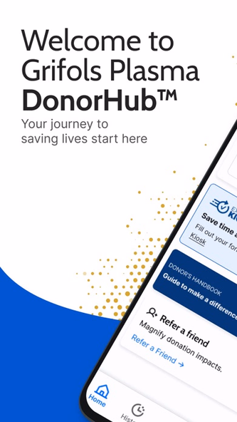 Grifols Plasma Donor Hub Screenshot 1 - AppWisp.com Grifols Plasma Donor Hub Screenshot 1 - AppWisp.com