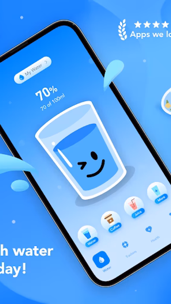 Drink Alarms: Water Tracker Screenshot 1 - AppWisp.com Drink Alarms: Water Tracker Screenshot 1 - AppWisp.com