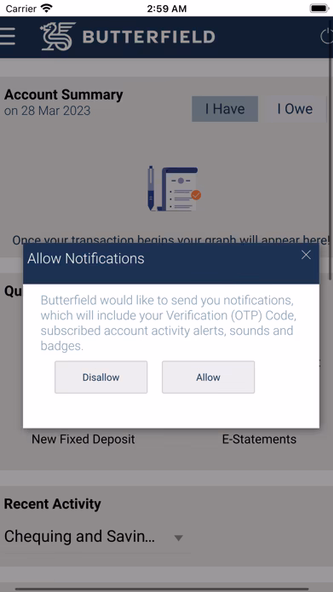 Butterfield Online Banking Screenshot 2 - AppWisp.com