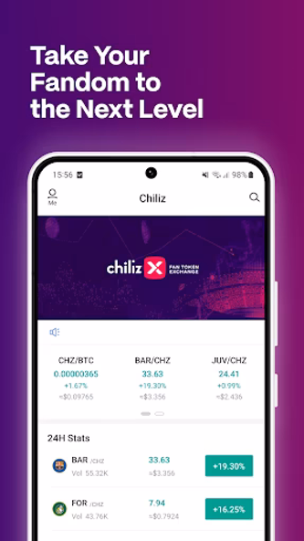 Chiliz Exchange Screenshot 4 - AppWisp.com Chiliz Exchange Screenshot 4 - AppWisp.com