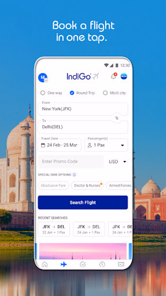 IndiGo Flight Booking App Screenshot 1 - AppWisp.com IndiGo Flight Booking App Screenshot 1 - AppWisp.com