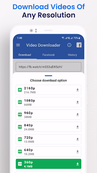 Video Downloader for Facebook Screenshot 3 - AppWisp.com Video Downloader for Facebook Screenshot 3 - AppWisp.com