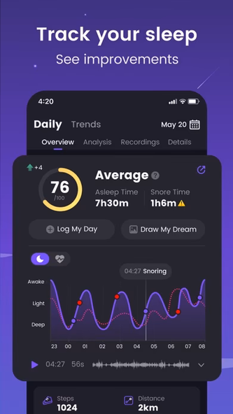 Mintal Tracker:Sleep Recorder Screenshot 2 - AppWisp.com Mintal Tracker:Sleep Recorder Screenshot 2 - AppWisp.com