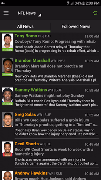 Fantasy Football & NFL News Screenshot 1 - AppWisp.com Fantasy Football & NFL News Screenshot 1 - AppWisp.com