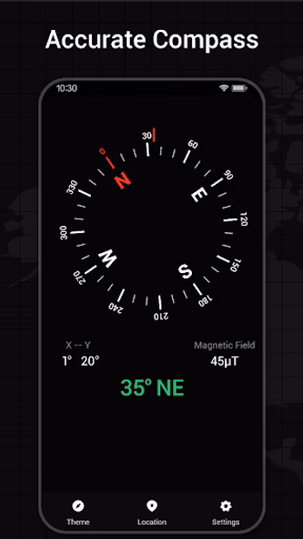 Compass App: Direction Compass Screenshot 1 - AppWisp.com Compass App: Direction Compass Screenshot 1 - AppWisp.com