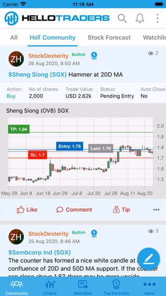 HelloTraders for Stock Traders Screenshot 1 - AppWisp.com HelloTraders for Stock Traders Screenshot 1 - AppWisp.com