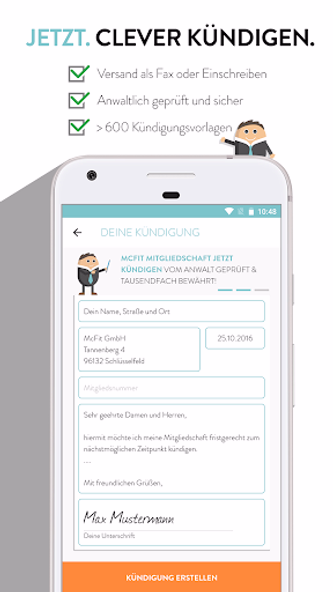 Kündigung - Verträge kündigen Screenshot 1 - AppWisp.com Kündigung - Verträge kündigen Screenshot 1 - AppWisp.com