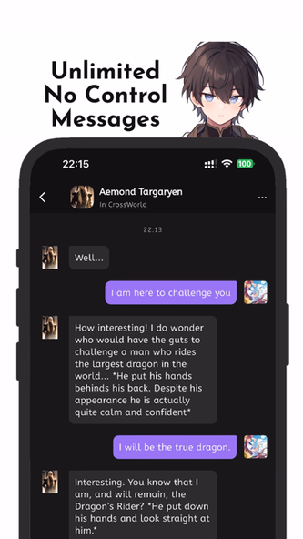 CrossWorld AI - Roleplay Chat Screenshot 3 - AppWisp.com CrossWorld AI - Roleplay Chat Screenshot 3 - AppWisp.com