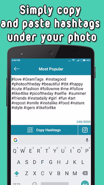 Hashtags for Instagram Screenshot 2 - AppWisp.com Hashtags for Instagram Screenshot 2 - AppWisp.com