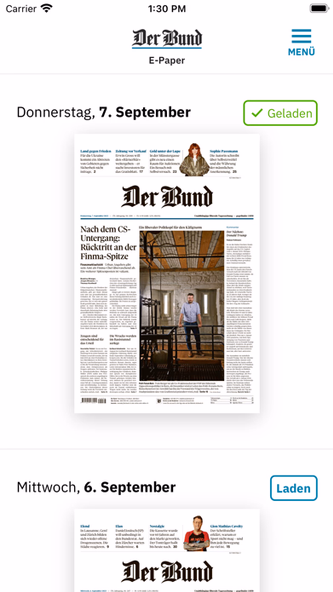 Der Bund E-Paper Screenshot 1 - AppWisp.com Der Bund E-Paper Screenshot 1 - AppWisp.com