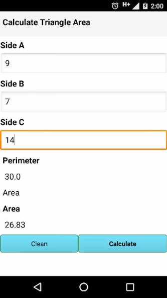 Triangle area calculator Screenshot 1 - AppWisp.com Triangle area calculator Screenshot 1 - AppWisp.com
